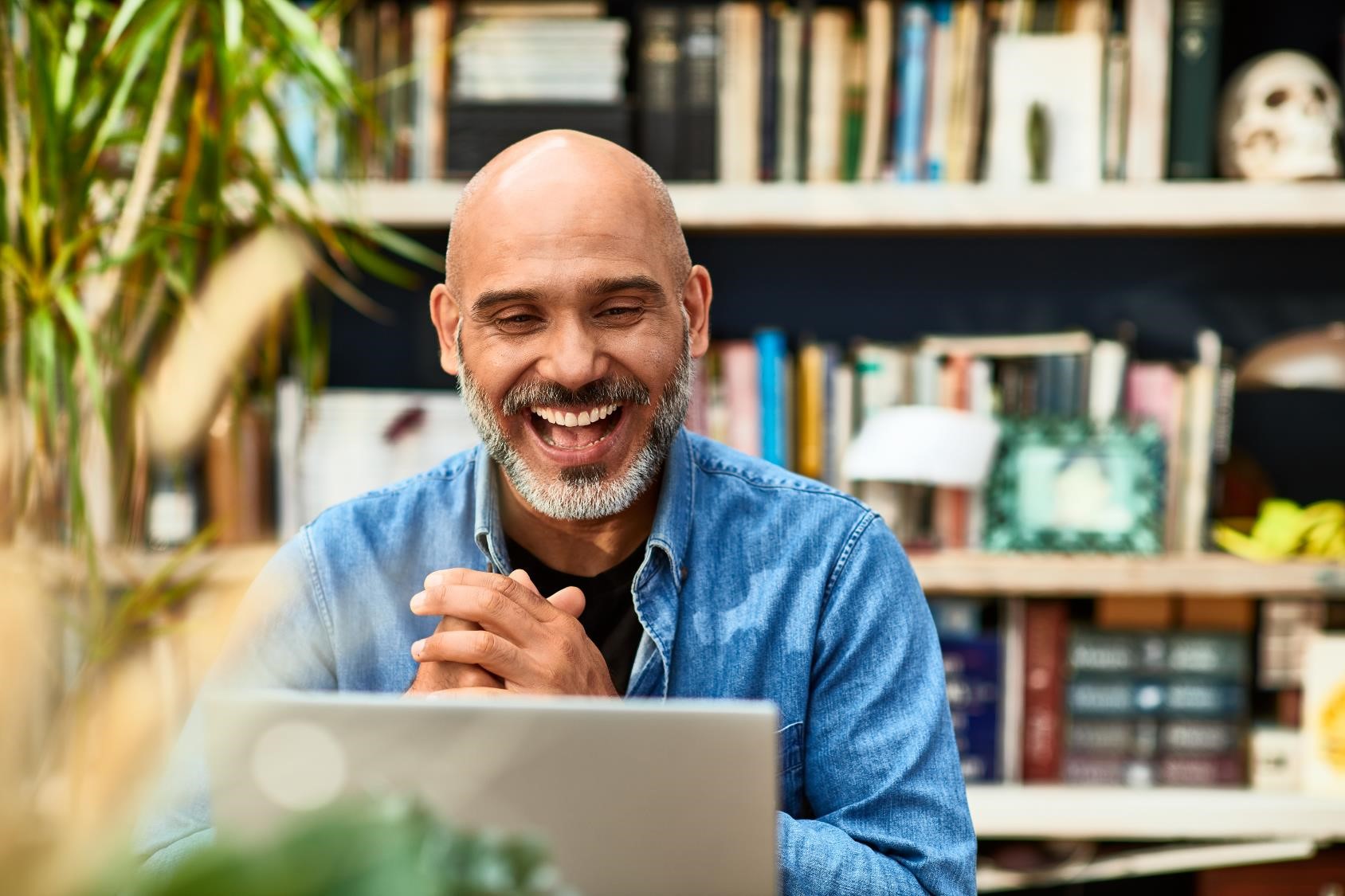 Male architect on a video call