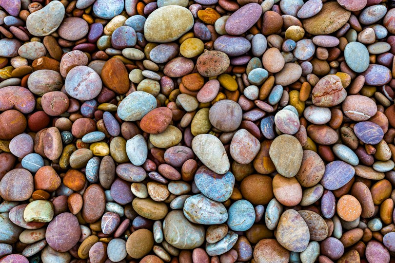 Multi-coloured stones