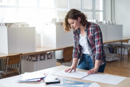 Architect reviewing a design